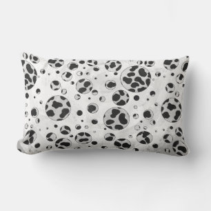 Dalmatian Polka Dot Black and White Lumbar Cushion