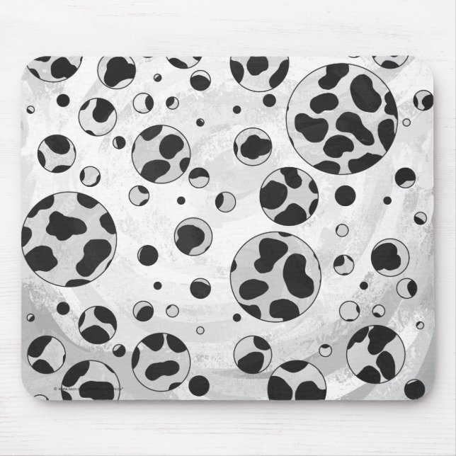 Dalmatian Polka Dot Black and White Mouse Pad (Front)