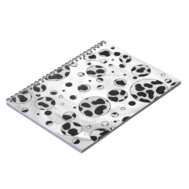 Dalmatian Polka Dot Black and White Notebook (Left Side)
