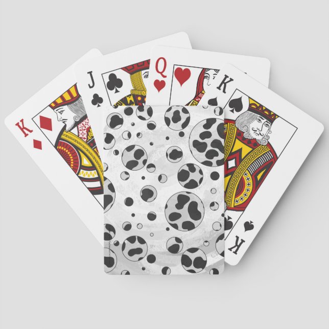 Dalmatian Polka Dot Black and White Playing Cards (Back)