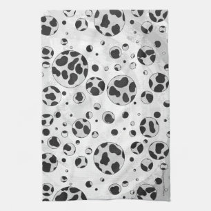 Dalmatian Polka Dot Black and White Tea Towel