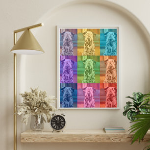 Dalmatian Pop Art Dog Photo Collage Colour Block  Poster