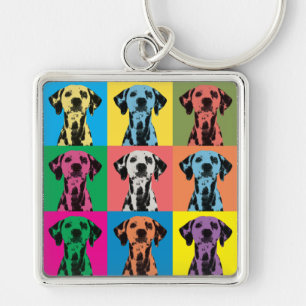 Dalmatian Pop-Art Key Ring