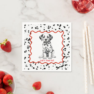 Dalmatian Print Birthday   Black and White party Napkin