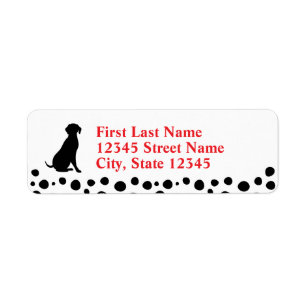 Dalmatian Print Dog Birthday Address Return Address Label