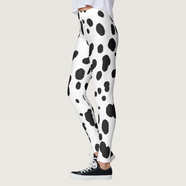 Dalmatian print dog mum dad skin pattern cute leggings (Left)