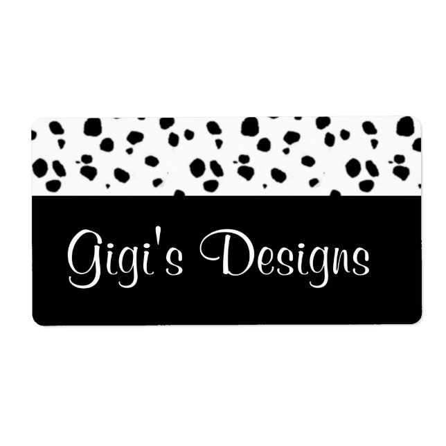 Dalmatian print handmade labels (Front)