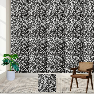 Dalmatian Print Modern Black White Glossy  Ceramic Tile