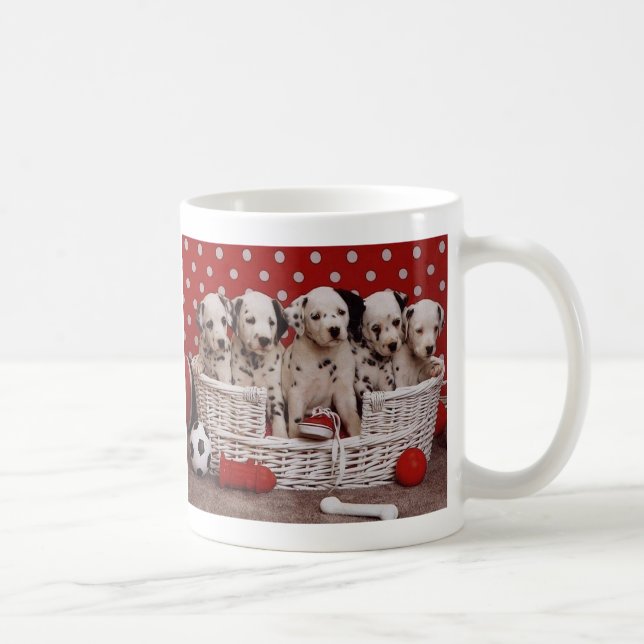 Dalmatian Puppies in Basket Coffee Mug (Right)