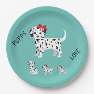 Dalmatian puppies party paper plates. paper plate
