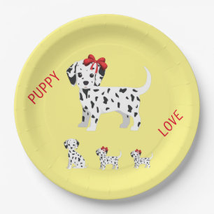 Dalmatian puppies party paper plates. plate