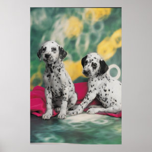 Dalmatian Puppies Poster