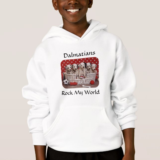 Dalmatian Puppies Rock My World Kids Sweatshirti (Front)