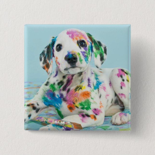 Dalmatian Puppy 15 Cm Square Badge (Front)