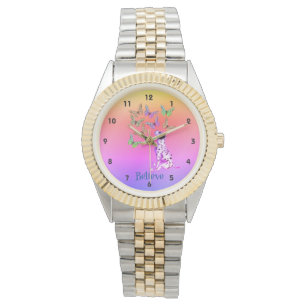 Dalmatian Puppy And Colourful Butterflies Believe Watch