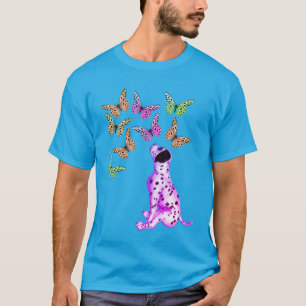 Dalmatian Puppy And Colourful Butterflies Light T-Shirt