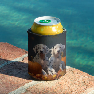 Dalmatian Puppy Autumn Delight Pumpkin  Can Cooler