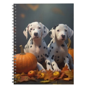 Dalmatian Puppy Autumn Delight Pumpkin Notebook