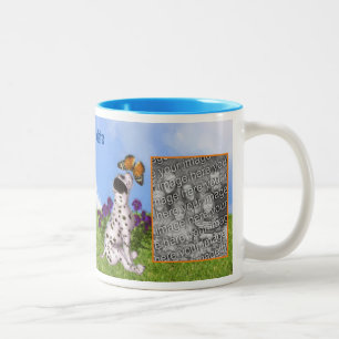 Dalmatian Puppy Butterfly Painting Add Your Photo Two-Tone Coffee Mug