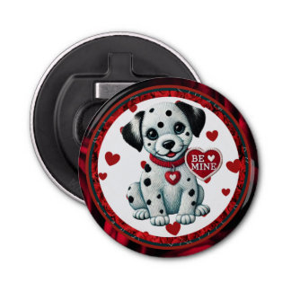 Dalmatian Puppy Button Bottle Opener – Be Mine