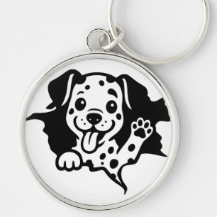 Dalmatian, Puppy, Cartoon Key Ring