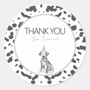 Dalmatian puppy dog Birthday party guest favor  Classic Round Sticker