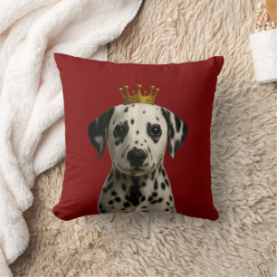Dalmatian Puppy in Gold Crown Cute Cushion
