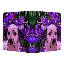 Dalmatian Puppy Iris Flowers Dog Art