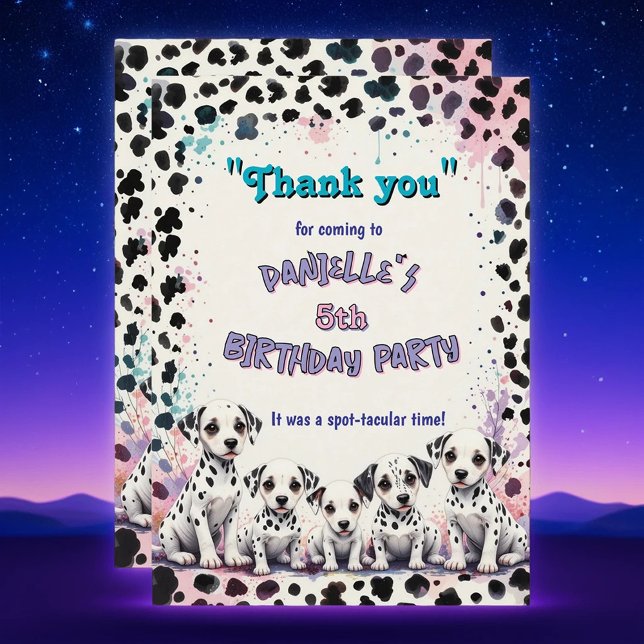 Dalmatian Puppy Spot-tacular Birthday Thank You Card (Creator Uploaded)