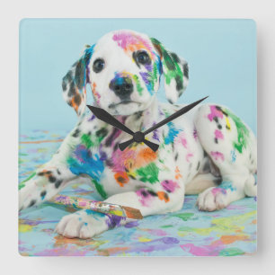 Dalmatian Puppy Square Wall Clock