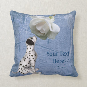Dalmatian Puppy White Rose Animal Cushion