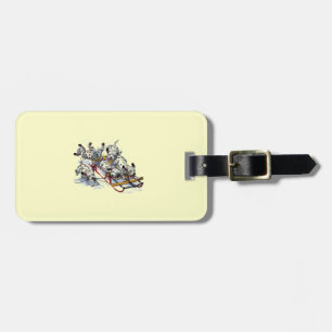 Dalmatian Pups Sledding Luggage Tag