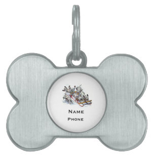 Dalmatian Pups Sledding Pet ID Tag