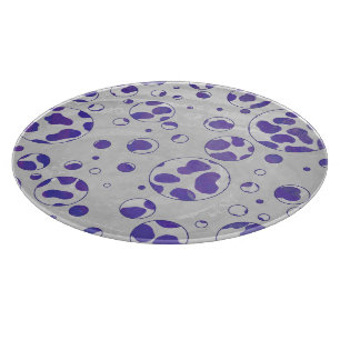 Dalmatian Purple and White Polka Dot Cutting Board