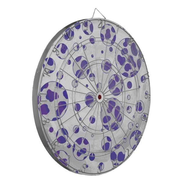 Dalmatian Purple and White Polka Dot Dartboard (Front Left)