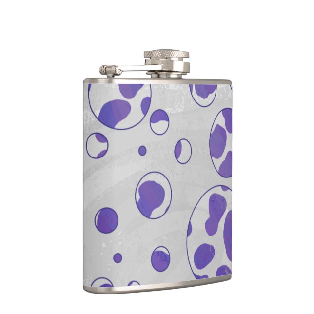 Dalmatian Purple and White Polka Dot Hip Flask (Right)