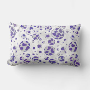 Dalmatian Purple and White Polka Dot Lumbar Cushion