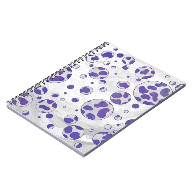 Dalmatian Purple and White Polka Dot Notebook (Left Side)