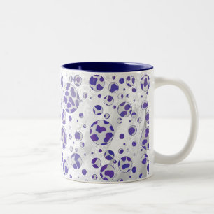 Dalmatian Purple and White Polka Dot Two-Tone Coffee Mug