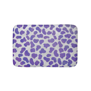 Dalmatian Purple and White Print Bath Mat