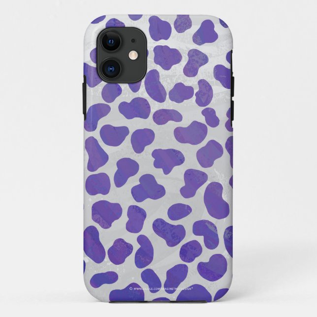 Dalmatian Purple and White Print Case-Mate iPhone Case (Back)