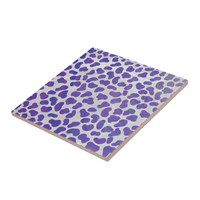 Dalmatian Purple and White Print Ceramic Tile (Side)