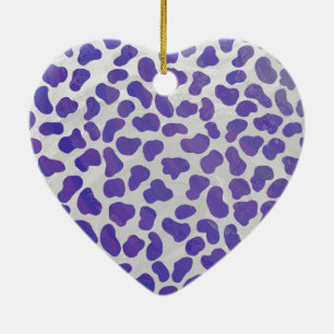 Dalmatian Purple and White Print Ceramic Tree Decoration