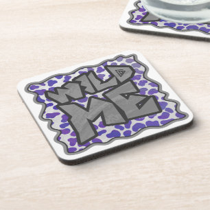 Dalmatian Purple and White Print Coaster