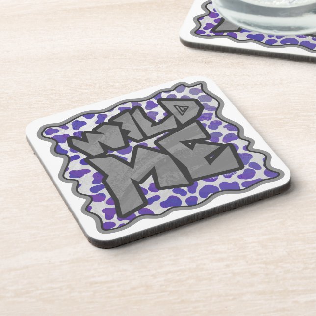 Dalmatian Purple and White Print Coaster (Left Side)