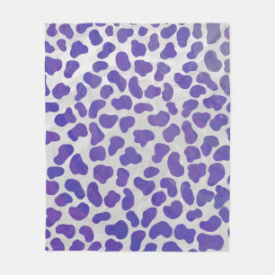 Dalmatian Purple and White Print Fleece Blanket