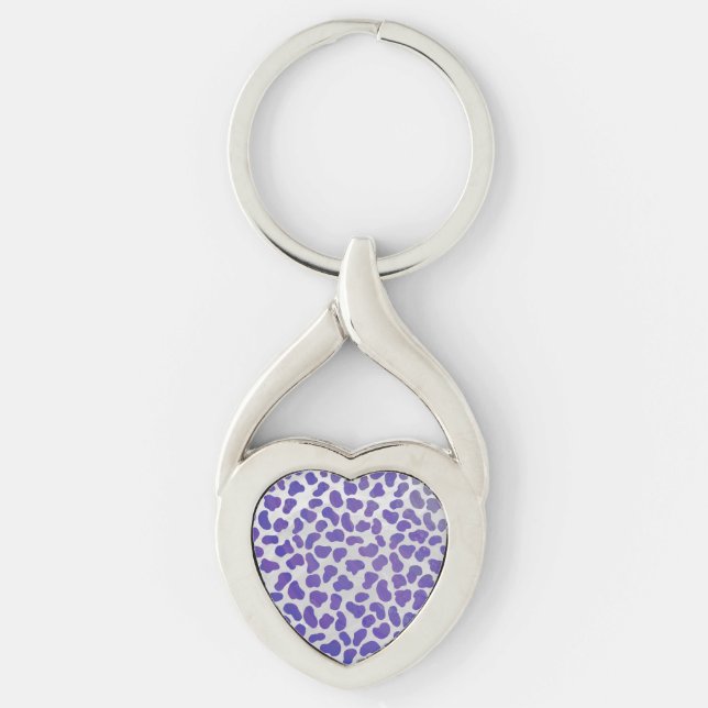 Dalmatian Purple and White Print Key Ring (Front)