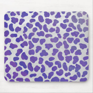 Dalmatian Purple and White Print Mouse Pad