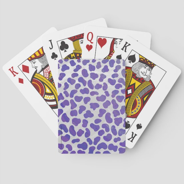 Dalmatian Purple and White Print Playing Cards (Back)