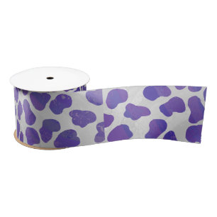 Dalmatian Purple and White Print Satin Ribbon